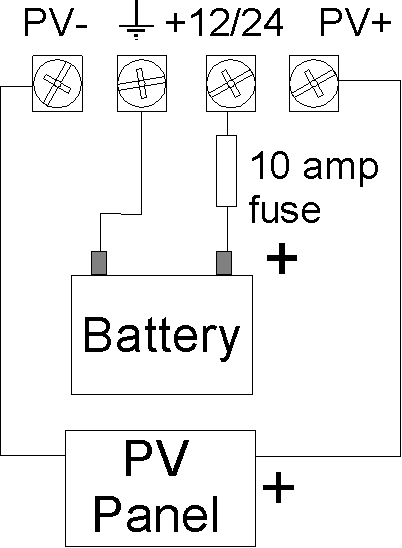 CC10 Charge Controller/Regulator Connection Diagram