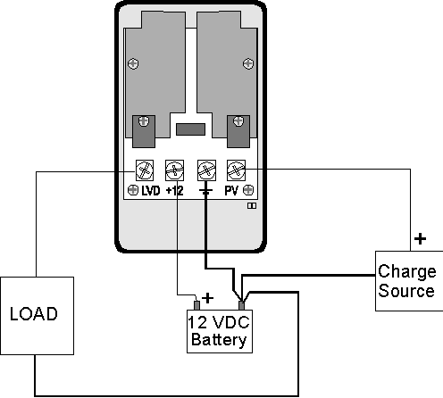 CC35 Charge Controller/Regulator Connection 	Diagram
